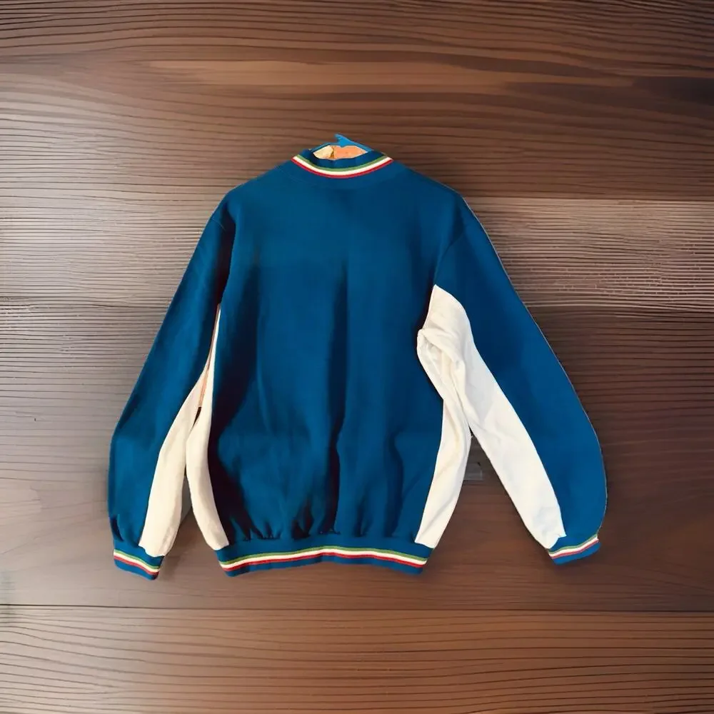 Italia Men’s Sweatshirt I.T.S Brand Made In Italy Sz Large Zip Up